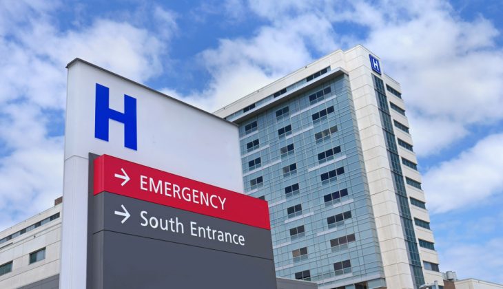 hospital building sign